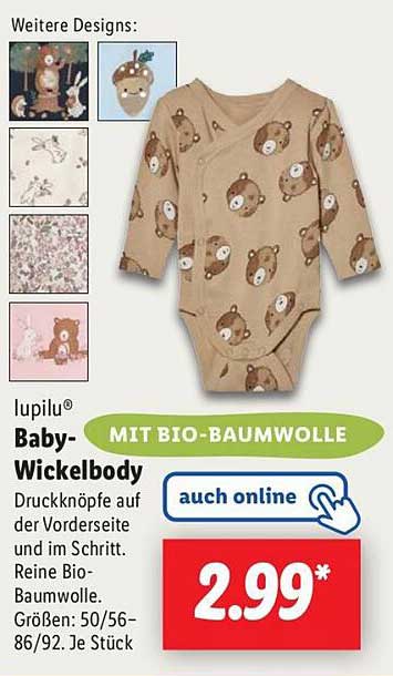 lupilu® Baby-Wickelbody mit Bio-Baumwolle