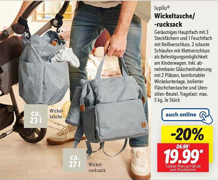 lupilu® Wickeltasche/-rucksack