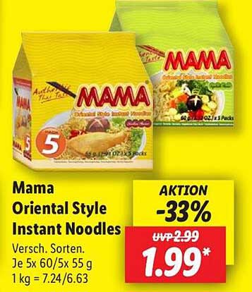 Mama Oriental Style Instant Noodles – Jetzt zum Aktionspreis!