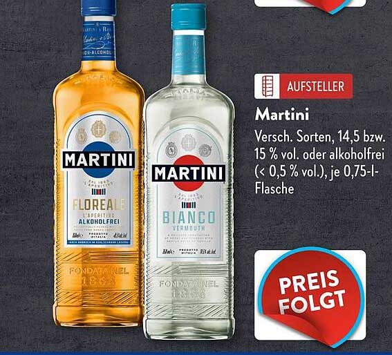 Martini versch. Sorten, 0,75-l-Flasche
