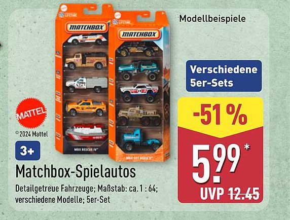 Matchbox-Spielautos - verschiedene 5er-Sets