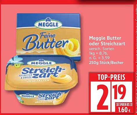 Meggle Butter oder Streichart 250g