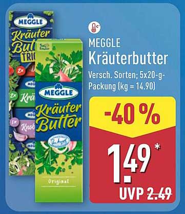 MEGGLE Kräuterbutter 5x20g-Packung