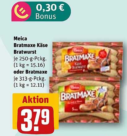 Meica Bratmaxe Käse Bratwurst - Aktionspreis!