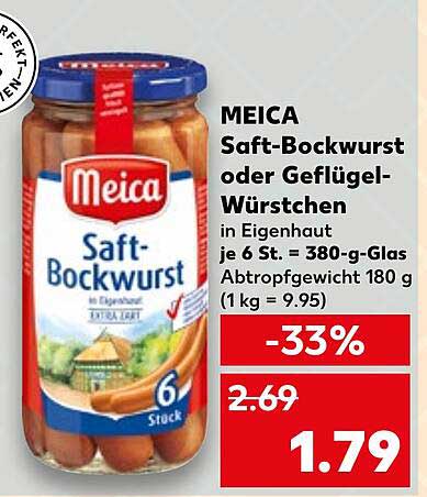 MEICA Saft-Bockwurst oder Geflügel-Würstchen