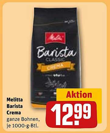 Melitta Barista Crema ganze Bohnen, je 1000-g-Btl.