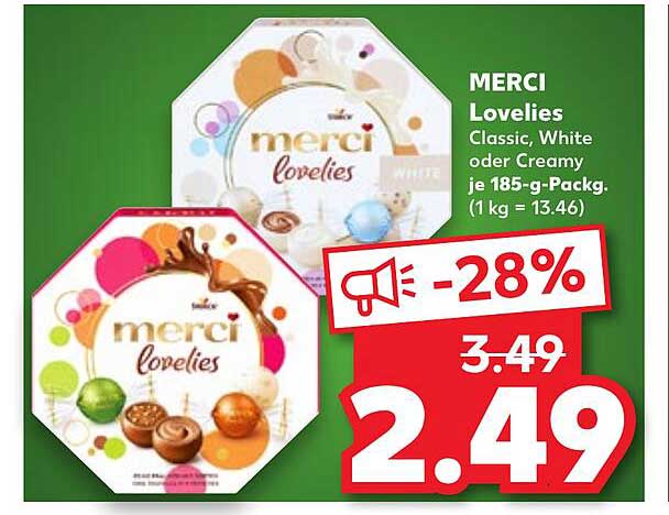 MERCI Lovelies Classic, White oder Creamy 185-g-Packung