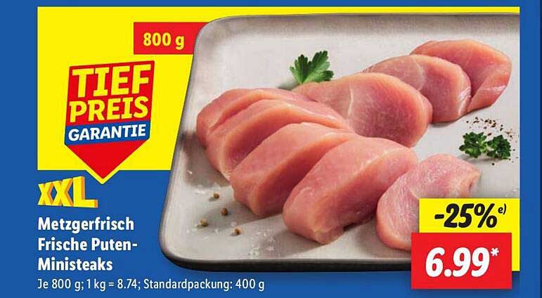 Metzgerfrisch Frische Puten-Ministeaks