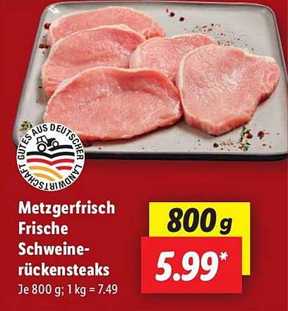 Metzgerfrisch Frische Schweinerückensteaks
