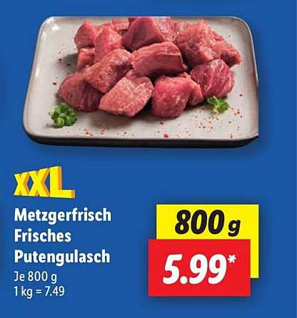 Metzgerfrisch Frisches Putengulasch 800 g
