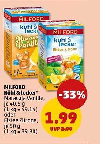 MILFORD Kühl & lecker* Maracuja Vanille und Eistee Zitrone