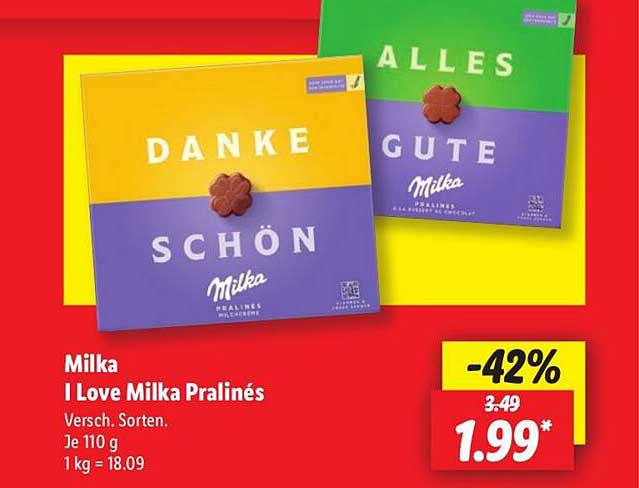 Milka I Love Milka Pralines versch. Sorten 110 g
