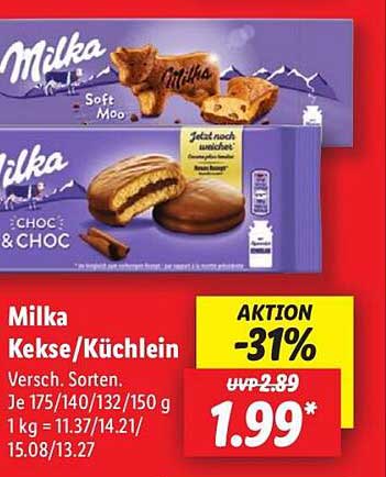 Milka Kekse/Küchlein - Verschiedene Sorten