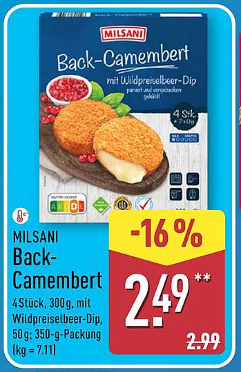 MILSANI Back-Camembert mit Wildpreiselbeer-Dip