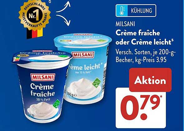 MILSANi Crème fraîche oder Crème leicht 200-g-Becher zum Aktionspreis