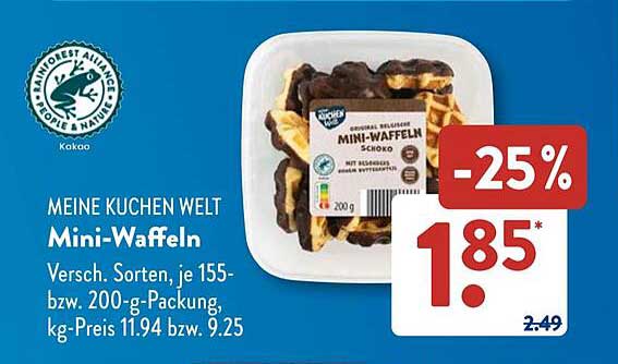 Mini-Waffeln - Verschiedene Sorten, je 155-bzw. 200-g-Packung