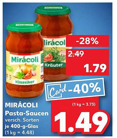 MIRÁCOLI Pasta-Saucen verschiedene Sorten
