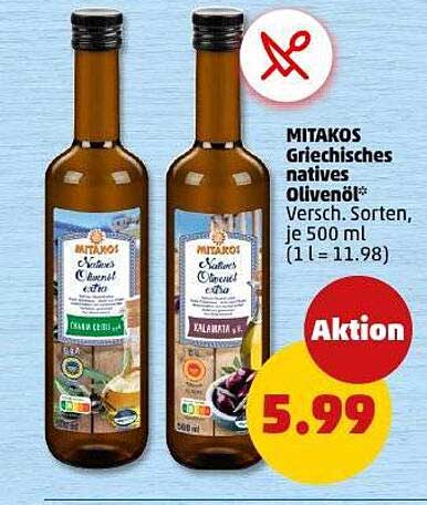MITAKOS Griechisches natives Olivenöl, Versch. Sorten, je 500 ml