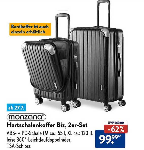 Monzana Hartschalenkoffer Biz, 2er-Set