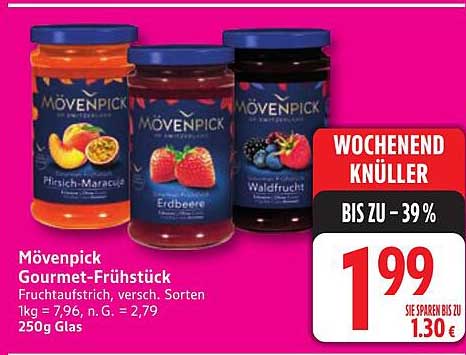 Mövenpick Gourmet-Frühstück Fruchtaufstrich, verschiedene Sorten
