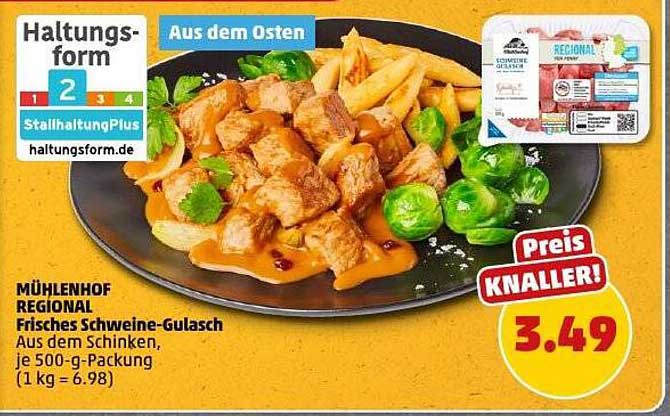 MÜHLENHOF REGIONAL Frisches Schweine-Gulasch