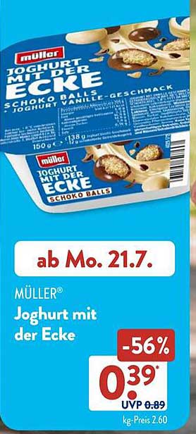 Müller Joghurt mit der Ecke - Schoko Balls