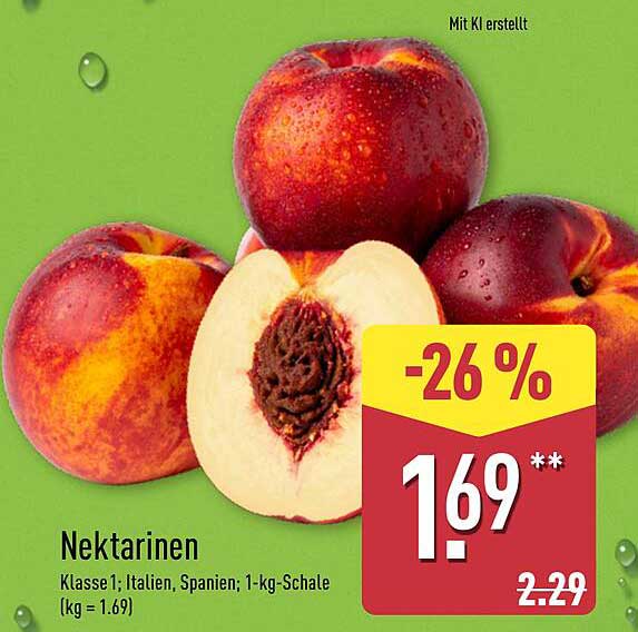Nektarinen 1-kg-Schale - Klasse 1 aus Spanien