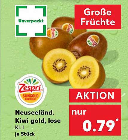 Neuseeländische Kiwi Gold, lose - Aktionspreis nur 0,79 € je Stück