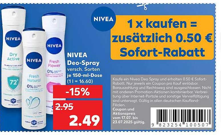 NIVEA Deo-Spray verschiedene Sorten je 150-ml-Dose