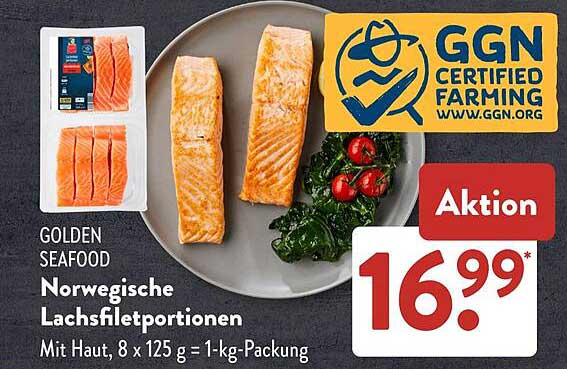 Norwegische Lachsfiletportionen 1 kg – Golden Seafood