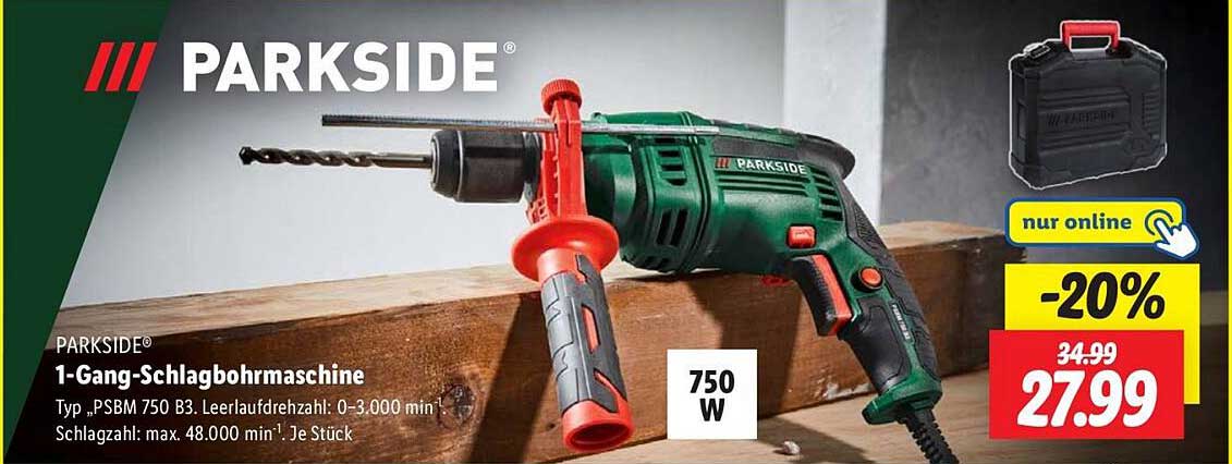 PARKSIDE® 1-Gang-Schlagbohrmaschine Typ PSBM 750 B3