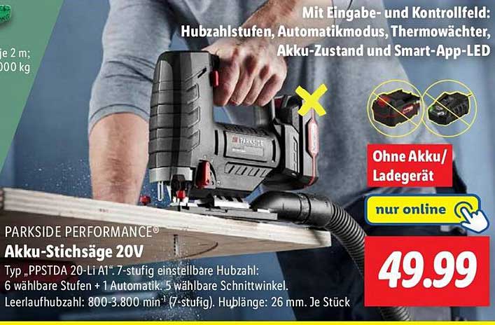 PARKSIDE PERFORMANCE® Akku-Stichsäge 20V