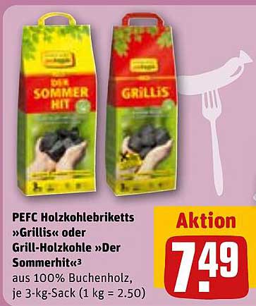 PEFC Holzohlebrikett »Grillis« oder Grill-Holzkohle »Der Sommerhit«