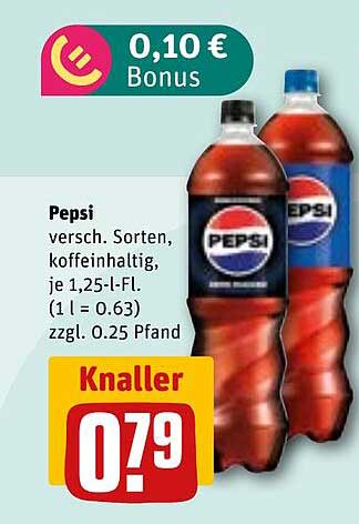 Pepsi 1,25 l Flasche – Erfrischung pur zu einem unglaublichen Preis!