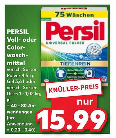 Persil Voll- oder Colorwaschmittel 4,5 kg oder Gel 3,6 kg