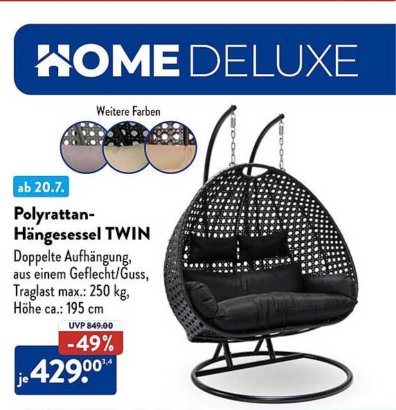 Poly-Rattan-Hängesessel TWIN