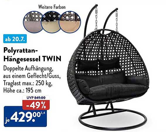 Polyrattan-Hängesessel TWIN