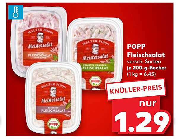 POPP Fleischsalat verschiedene Sorten je 200-g-Becher