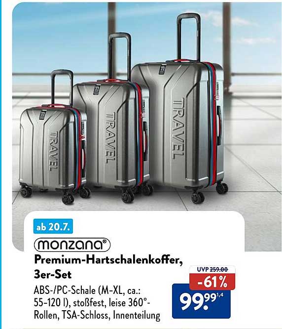 Premium-Hartschalenkoffer, 3er-Set