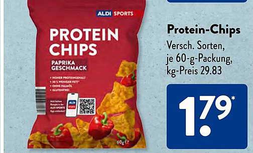 Protein-Chips, Versch. Sorten, je 60-g-Packung