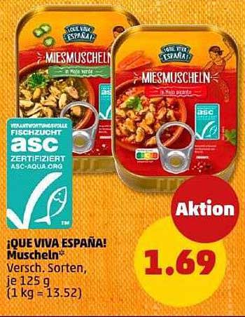 ¡QUE VIVA ESPAÑA! Muscheln - Verschiedene Sorten, je 125 g