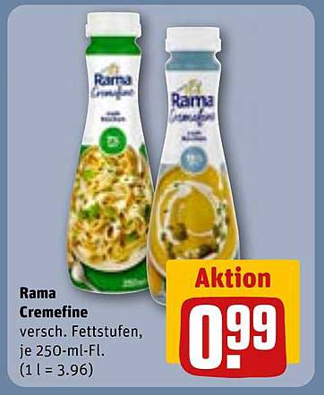 Rama Cremefine verschiedene Fettstufen, je 250-ml-Fl.
