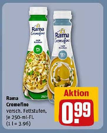 Rama Cremefine, verschiedene Fettstufen, je 250-ml-Fl.
