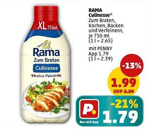 RAMA Culinesse 750 ml – Zum Braten, Kochen, Backen und Verfeinern