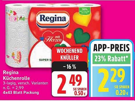 Regina Küchenrolle 4x43 Blatt Packung
