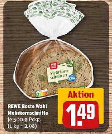 REWE Beste Wahl Mehrkornschnitten 500 g