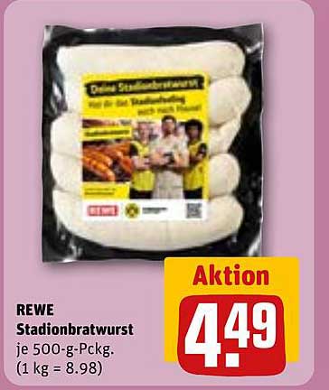 REWE Stadionbratwurst je 500-g-Packung