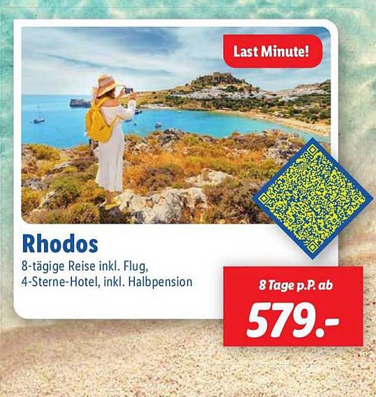 Rhodos - 8-tägige Reise inkl. Flug, 4-Sterne-Hotel, inkl. Halbpension