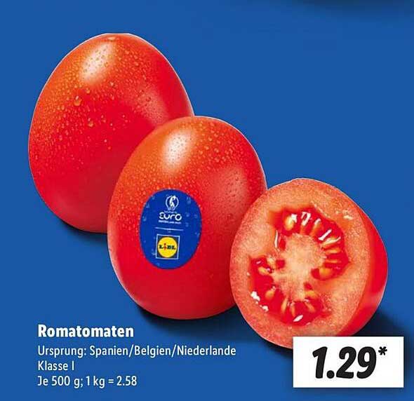 Romatomaten, Ursprung: Spanien/Belgien/Niederlande, Klasse I