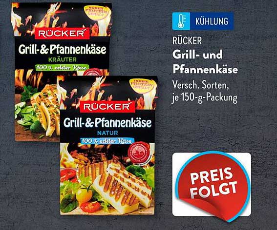 RÜCKER Grill- und Pfannenkäse, Verschiedene Sorten, je 150-g-Packung